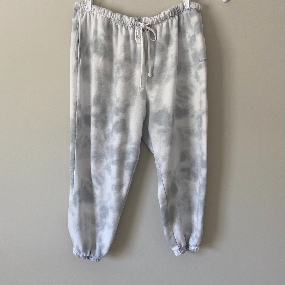 Levi's 3X pale blue and white tie-dye sweat pants